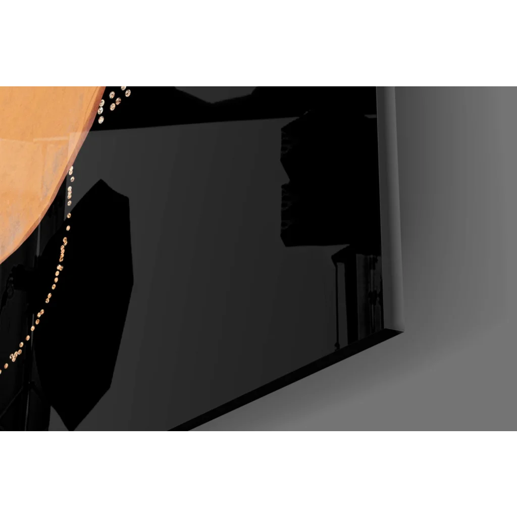 Stunning glass wall art with glittery geometric shapes