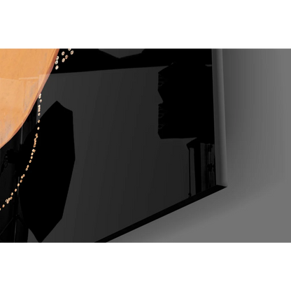 Stunning glass wall art with glittery geometric shapes