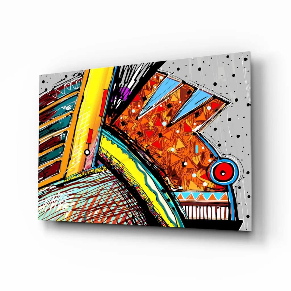 Bold Geometric Abstract Canvas Wall Art with Vibrant Pop Colors | Insigneart USA | vintageantiquesgifts.com