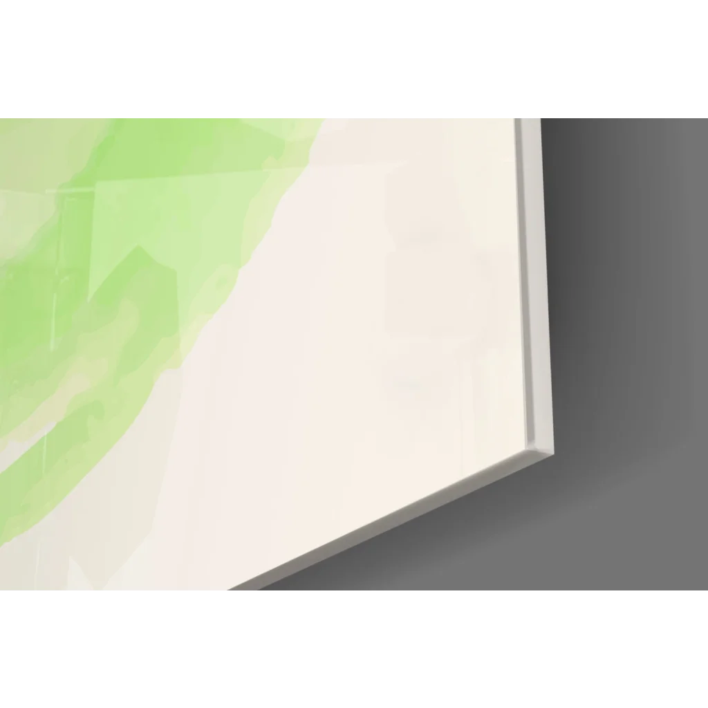 Teal watercolor circles glass wall art on cream background