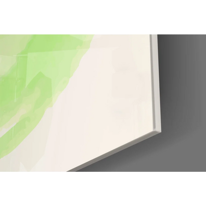 Teal watercolor circles glass wall art on cream background