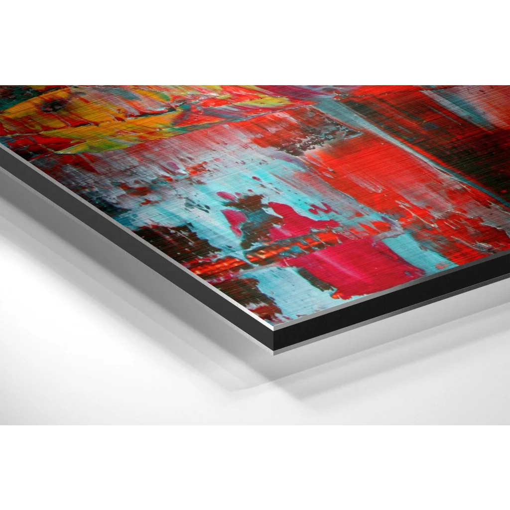 Glass Wall Art Abstract Colors Brushed Aluminium Dibond Wall Art