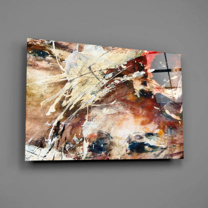 Bold abstract canvas wall art with earthy brown strokes and blues