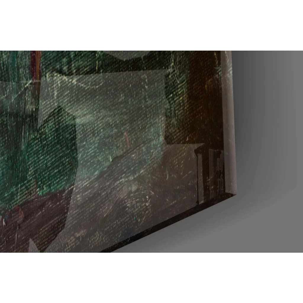 Bold teal and brown textured abstract canvas wall art