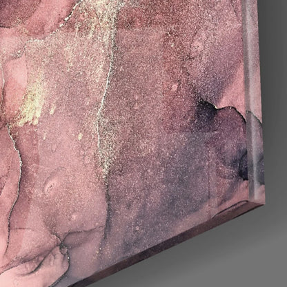 Swirling purple rose gold abstract canvas wall art print