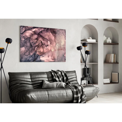 Swirling Purple Rose Gold Abstract Canvas Wall Art | Contemporary Home Wall Art | vintageantiquesgifts.com