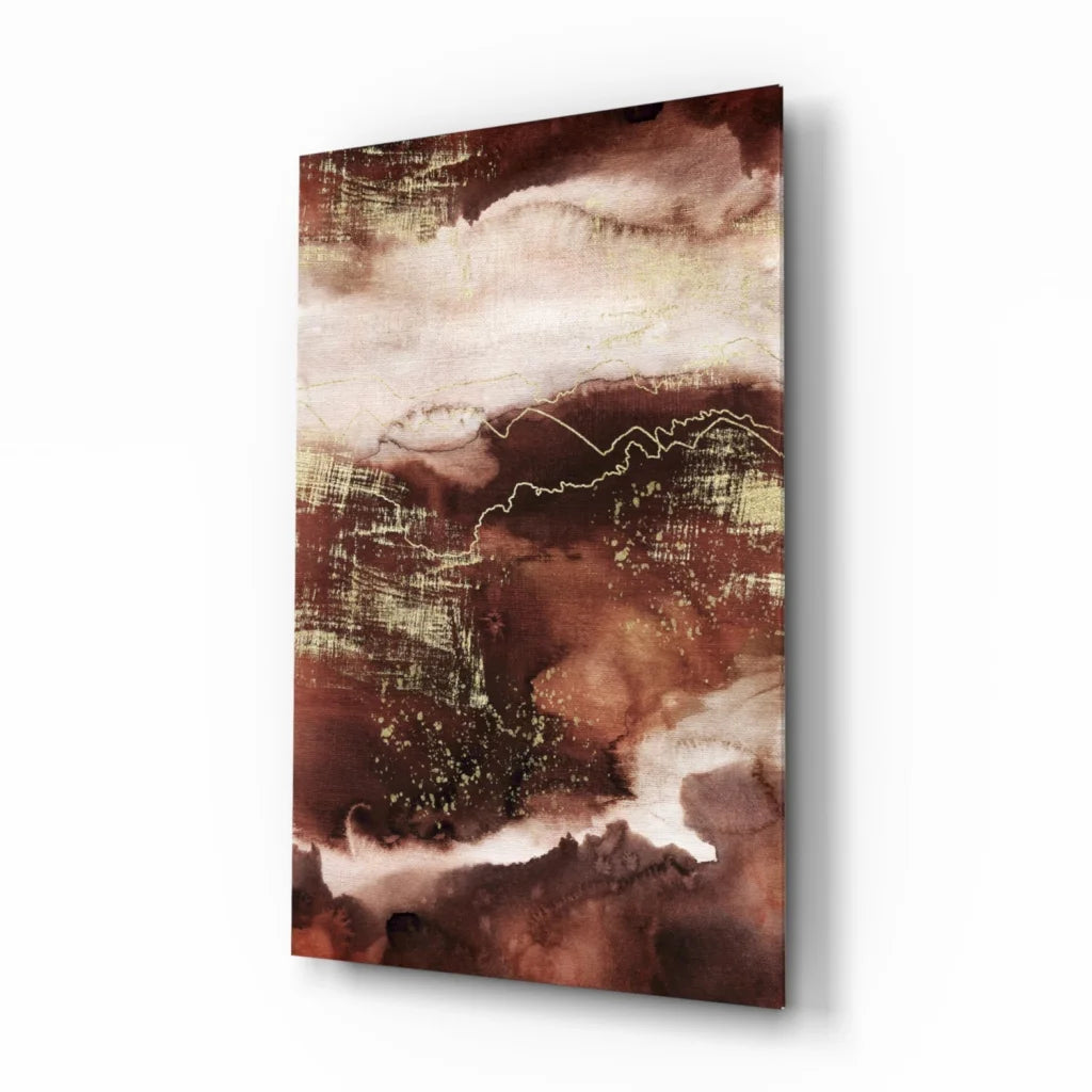 Swirling earth tones abstract wall art canvas in brown, cream, gold