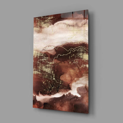 Swirling earth tones abstract wall art canvas with textured browns