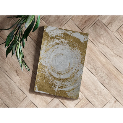 Stunning gold swirl insigne aluminum print with textured concentric circles