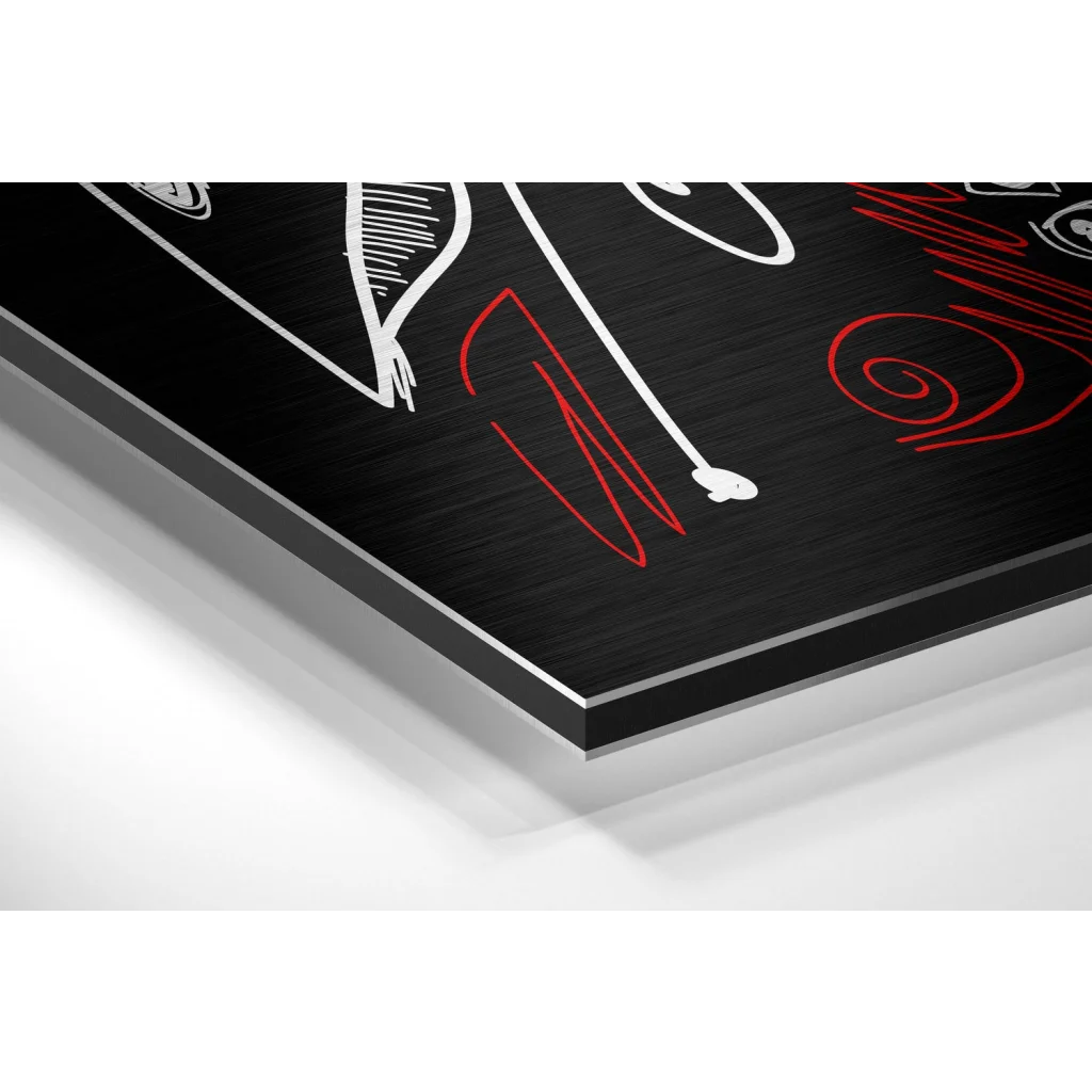 Glass Wall Art Abstract Faces Brushed Aluminium Dibond Wall Art