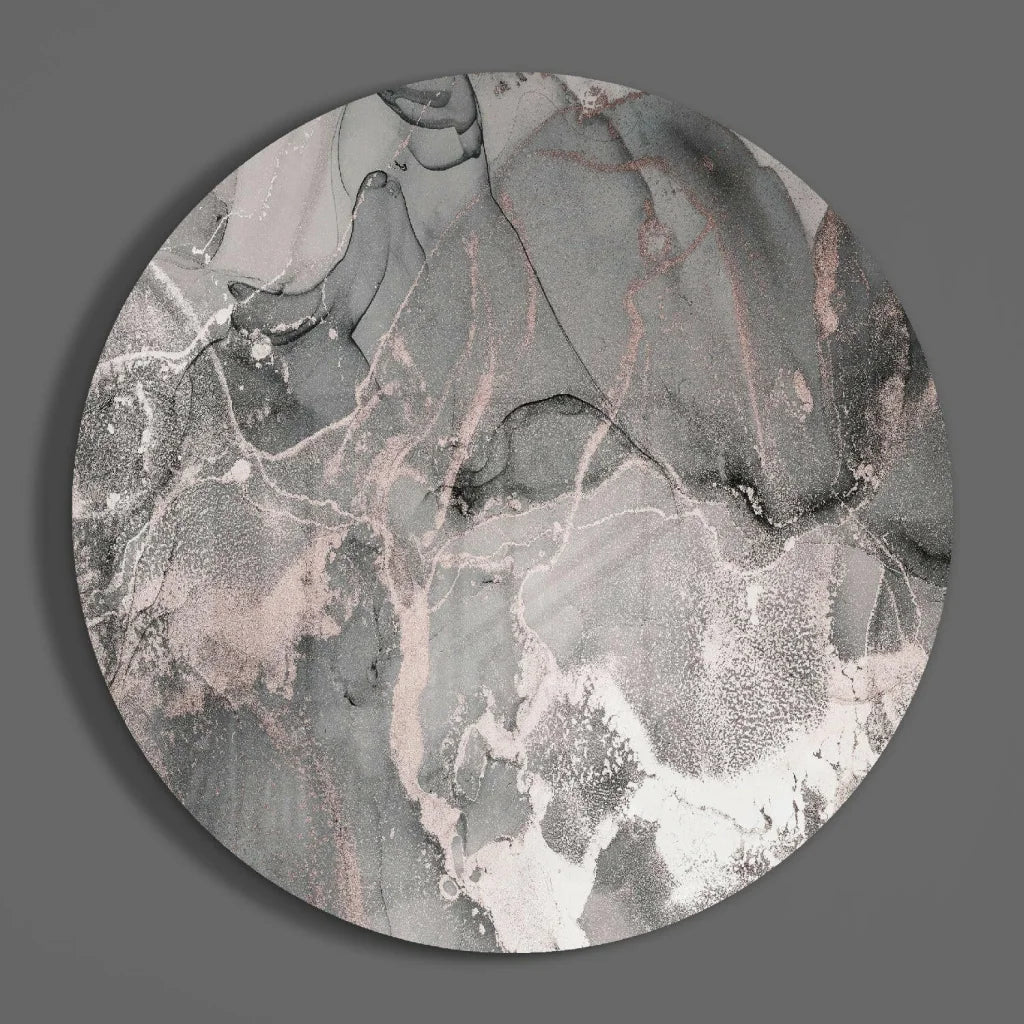 Swirling Rose Gold Tempered Glass Art for Modern Homes | Glass Wall Art Print | vintageantiquesgifts.com