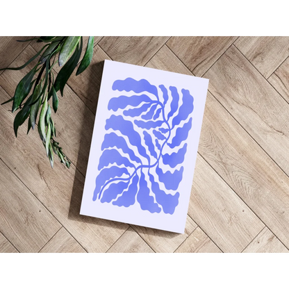 Stunning blue leaf insigne aluminum print on white poster for modern homes
