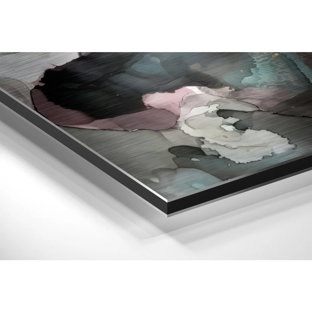 Abstract Flower Brushed Aluminium Dibond Wall Art