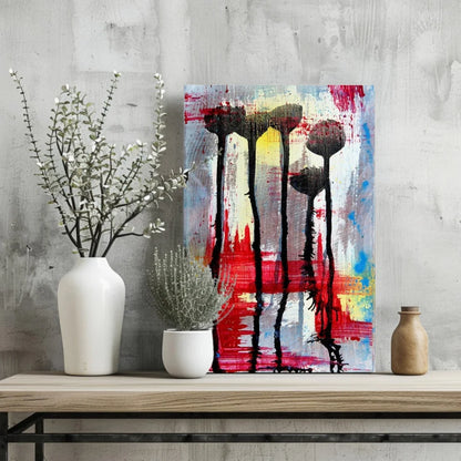 Bold Floral Insigne Aluminum Print in Vibrant Colors | Glass Wall Art Print | vintageantiquesgifts.com