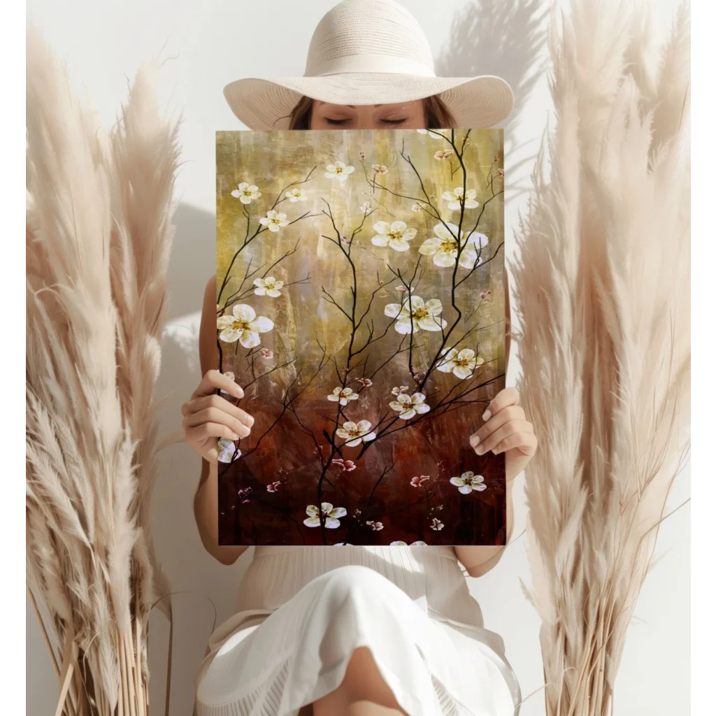 White Blossom Insigne Aluminum Prints Transform Any Room | Contemporary Home Wall Art | vintageantiquesgifts.com