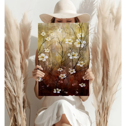 White Blossom Insigne Aluminum Prints Transform Any Room | Contemporary Home Wall Art | vintageantiquesgifts.com