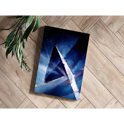 Bold Blue Triangle Insigne Aluminum Print for Modern Spaces | Modern Wall Art Decor | vintageantiquesgifts.com