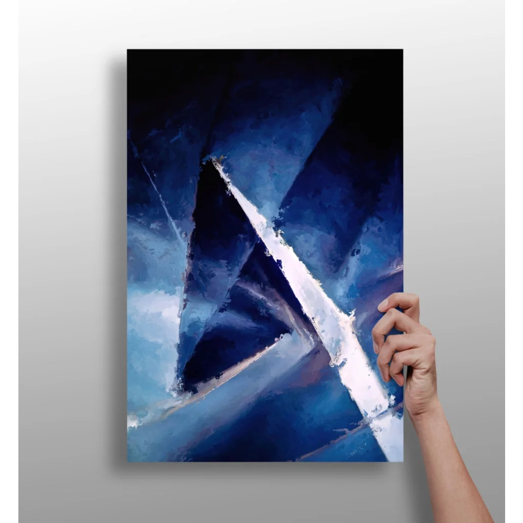Bold Blue Triangle Insigne Aluminum Print for Modern Spaces | Insigneart USA | vintageantiquesgifts.com