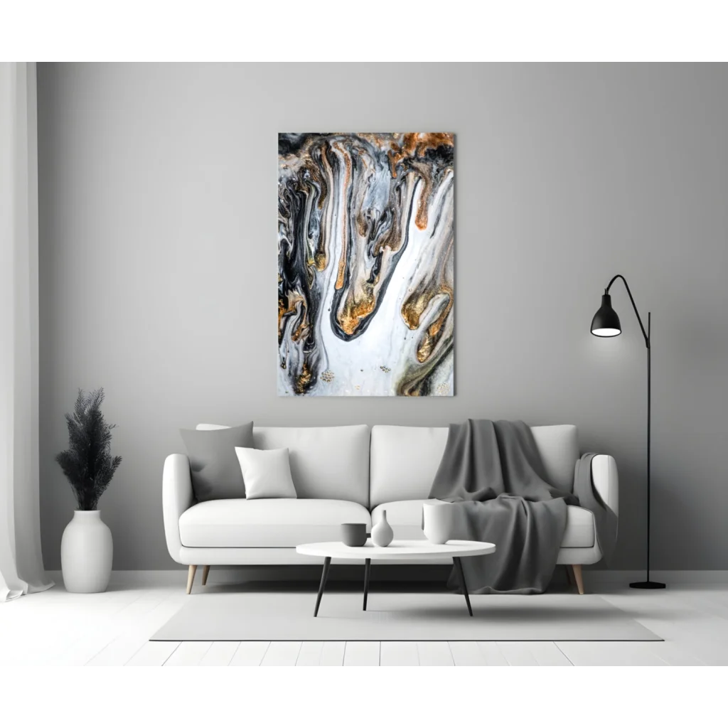 Luxe Gold Marbled Abstract Wall Art Canvas | Modern Wall Art Decor | vintageantiquesgifts.com