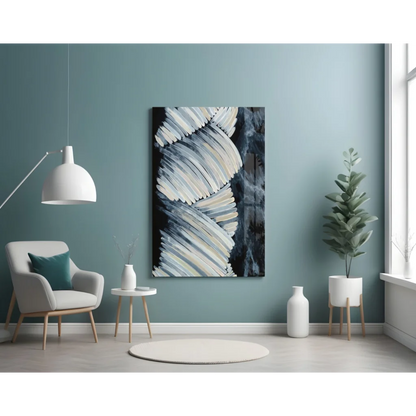 Dynamic Storm Abstract Canvas Wall Art in Monochrome Elegance | Contemporary Home Wall Art | vintageantiquesgifts.com