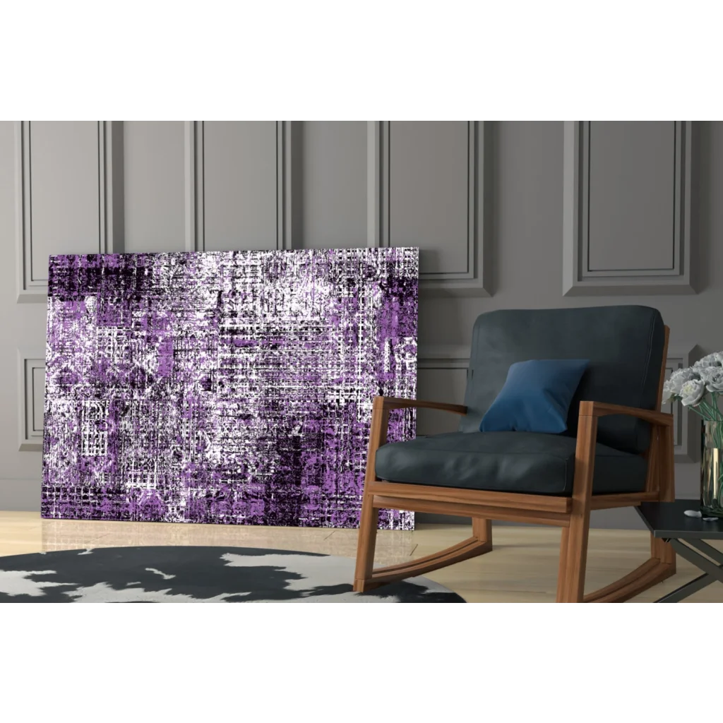 Stunning purple and white abstract textured wall art