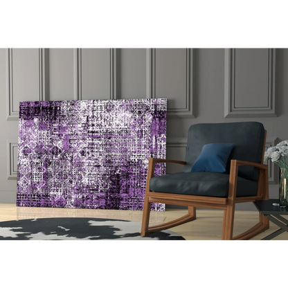 Stunning purple and white abstract textured wall art