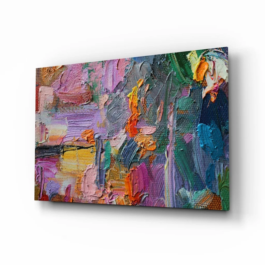 Bold Textured Abstract Canvas Wall Art in Vivid Rainbow Colors | Insigneart USA | vintageantiquesgifts.com