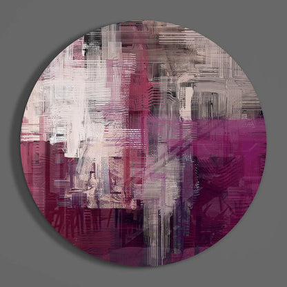 Bold Magenta Circular Tempered Glass Art | Modern Wall Art Decor | vintageantiquesgifts.com
