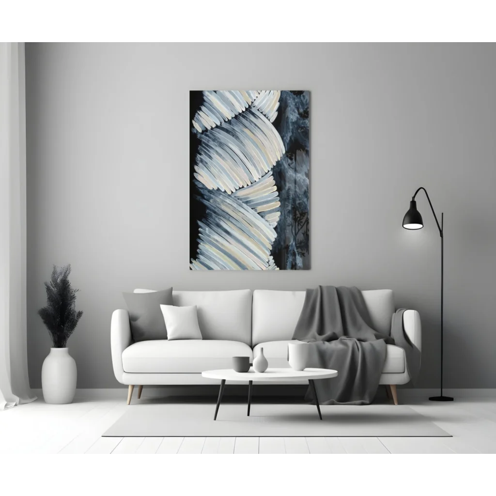 Dynamic Storm Abstract Canvas Wall Art in Monochrome Elegance | Modern Wall Art Decor | vintageantiquesgifts.com