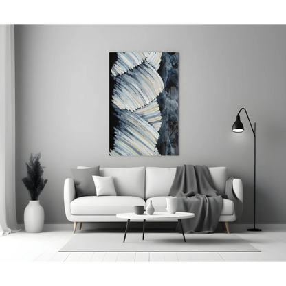 Dynamic Storm Abstract Canvas Wall Art in Monochrome Elegance | Modern Wall Art Decor | vintageantiquesgifts.com