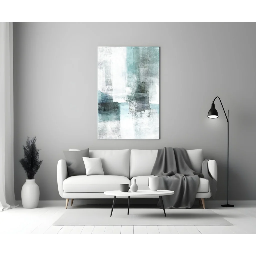 Teal Abstract Canvas Wall Art with Textured Brushstrokes | Modern Wall Art Decor | vintageantiquesgifts.com