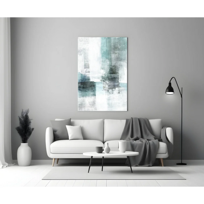 Teal Abstract Canvas Wall Art with Textured Brushstrokes | Modern Wall Art Decor | vintageantiquesgifts.com