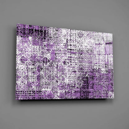 Stunning purple abstract textured wall art with white accents