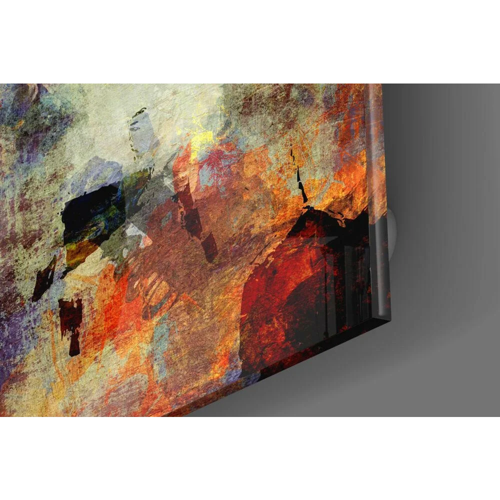 Fiery Abstract Canvas Wall Art with Bold Textured Brushstrokes | Modern Wall Art Decor | vintageantiquesgifts.com
