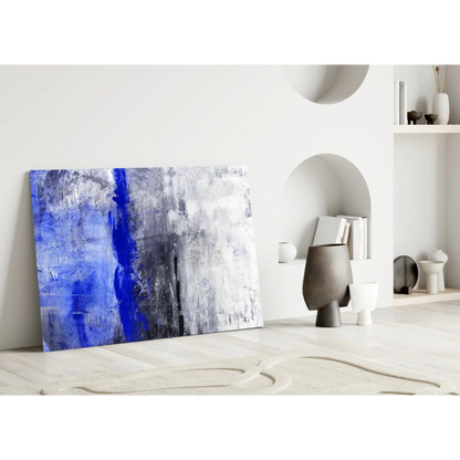 Bold Blue Streaks Abstract Canvas Wall Art | Modern Wall Art Decor | vintageantiquesgifts.com