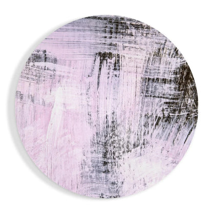 Lavender Black Abstract Tempered Glass Art Circle | Insigneart USA | vintageantiquesgifts.com