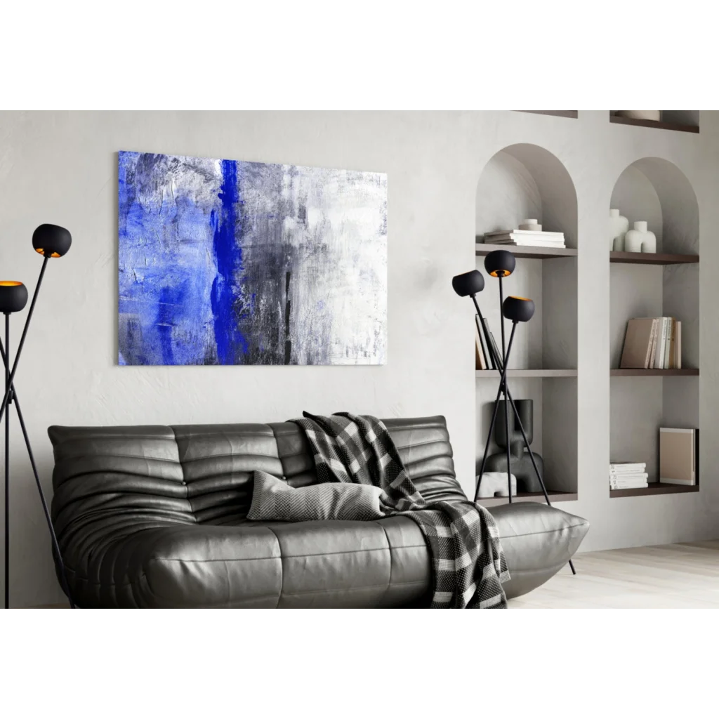 Bold Blue Streaks Abstract Canvas Wall Art | Contemporary Home Wall Art | vintageantiquesgifts.com