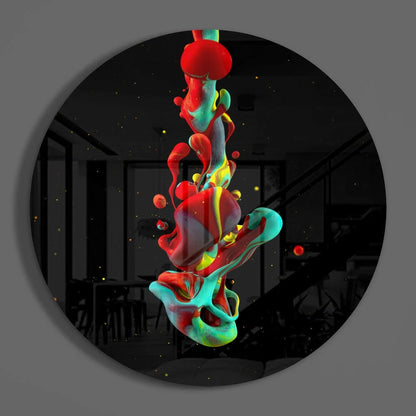 Vibrant Swirl Tempered Glass Art Circle | Glass Wall Art Print | vintageantiquesgifts.com