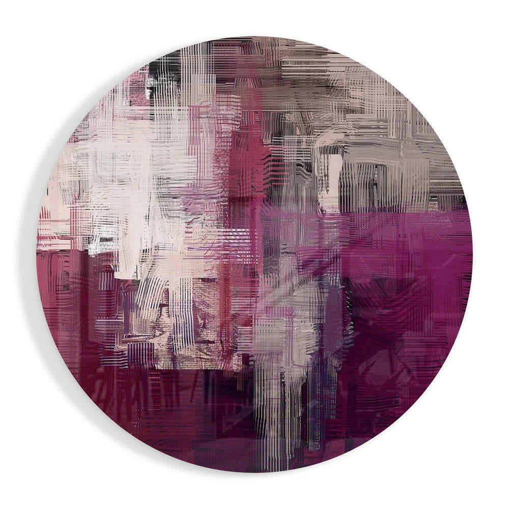 Bold Magenta Circular Tempered Glass Art | Insigneart USA | vintageantiquesgifts.com