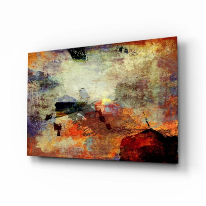 Vibrant Abstract Canvas Wall Art with Bold Orange and Purple Strokes | Insigneart USA | vintageantiquesgifts.com
