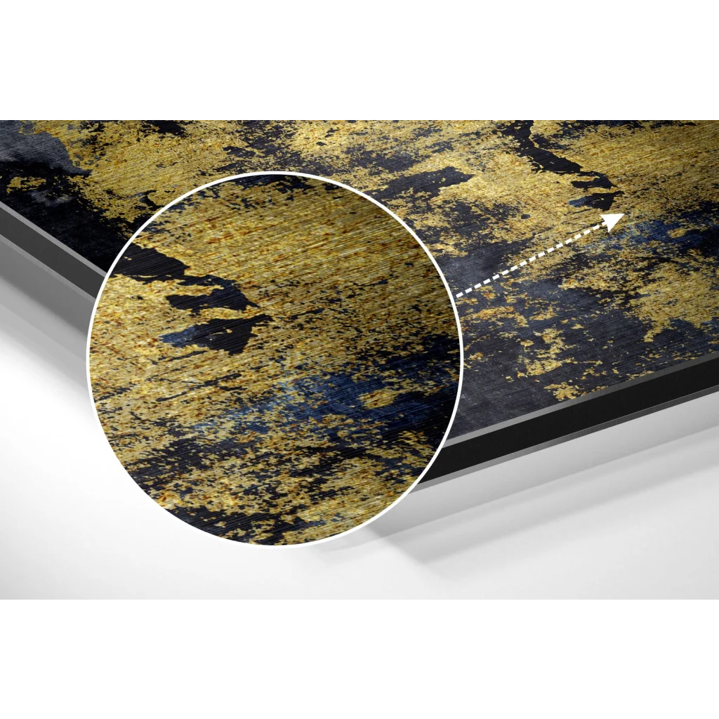 Abstract Gold Brushed Aluminium Dibond Wall Art