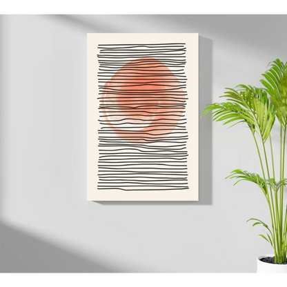 Peach circle abstract on insigne aluminum prints in vivid colors