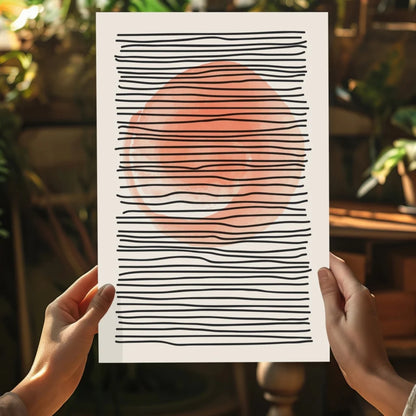 Minimalist peach circle abstract on Insigne Aluminum Prints