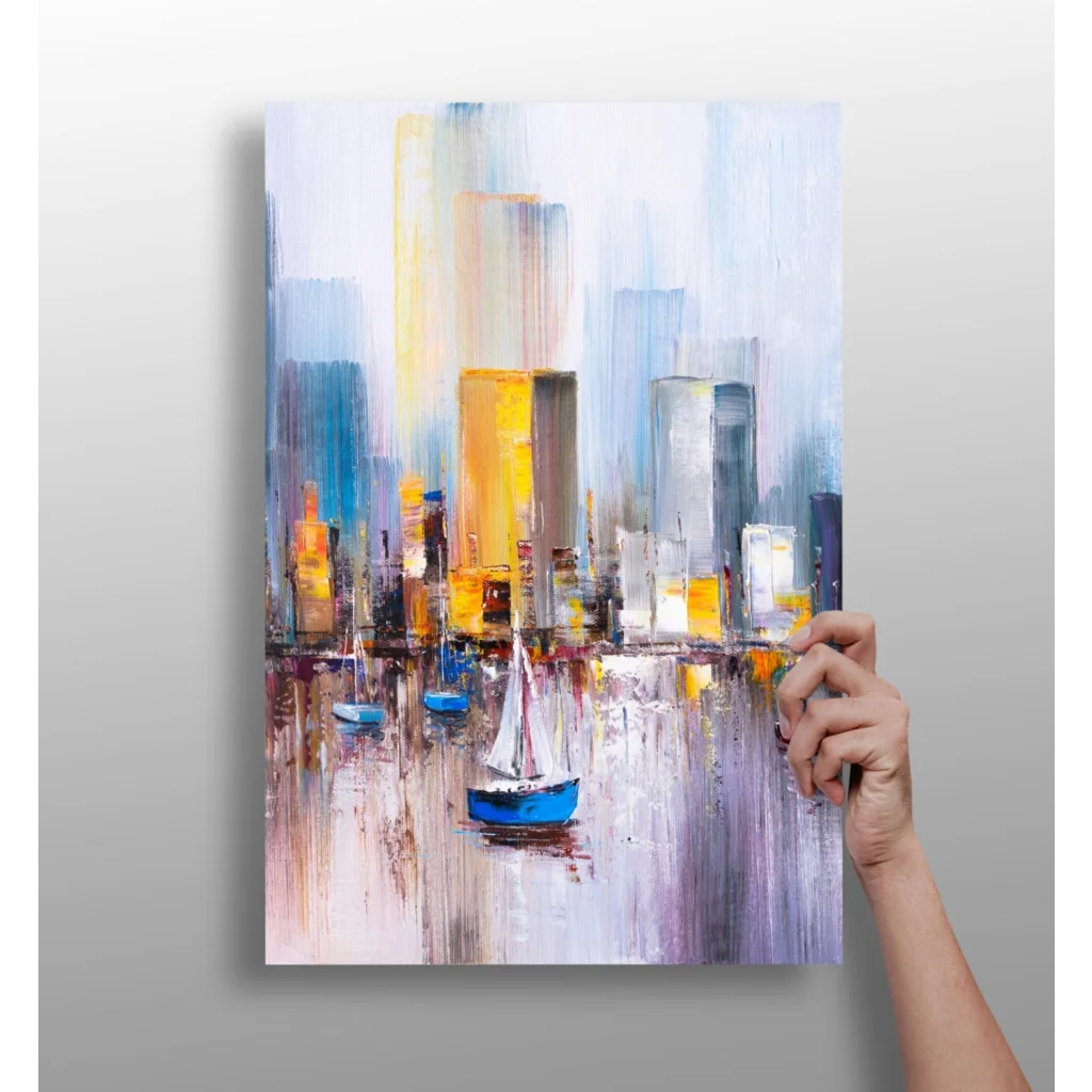 Insigne Aluminum Prints Abstract Cityscape Sailboat Art | Insigneart USA | vintageantiquesgifts.com