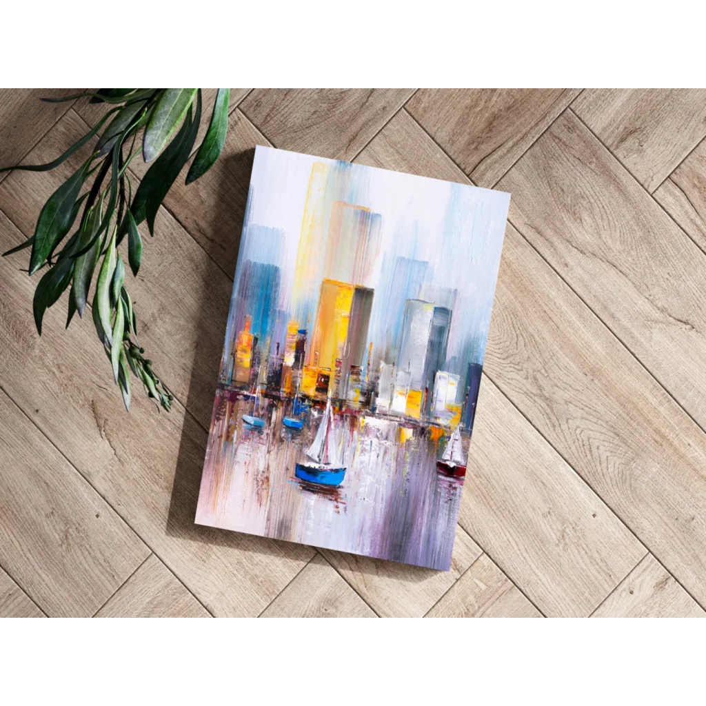 Insigne Aluminum Prints Abstract Cityscape Sailboat Art | Modern Wall Art Decor | vintageantiquesgifts.com