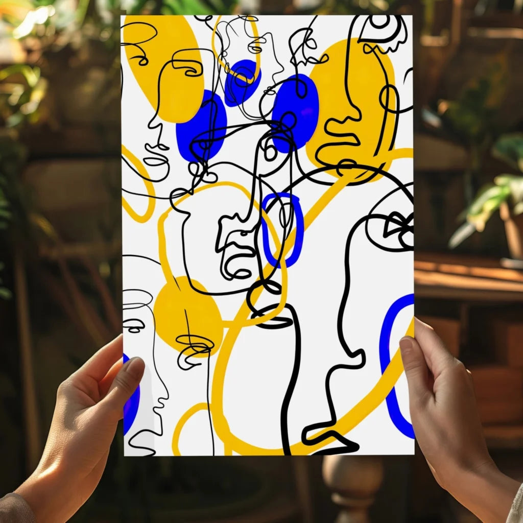 Vibrant Bold Geometric Faces on Insigne Aluminum Print