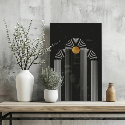 Stunning Gold Accent Insigne Aluminum Prints for Modern Spaces | Glass Wall Art Print | vintageantiquesgifts.com