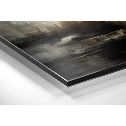 Black-framed abstract brushed aluminium dibond wall art print