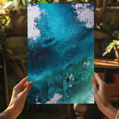 Stunning turquoise ocean swirl on Insigne aluminum print