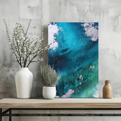 Stunning Turquoise Ocean Swirl Insigne Aluminum Prints | Glass Wall Art Print | vintageantiquesgifts.com